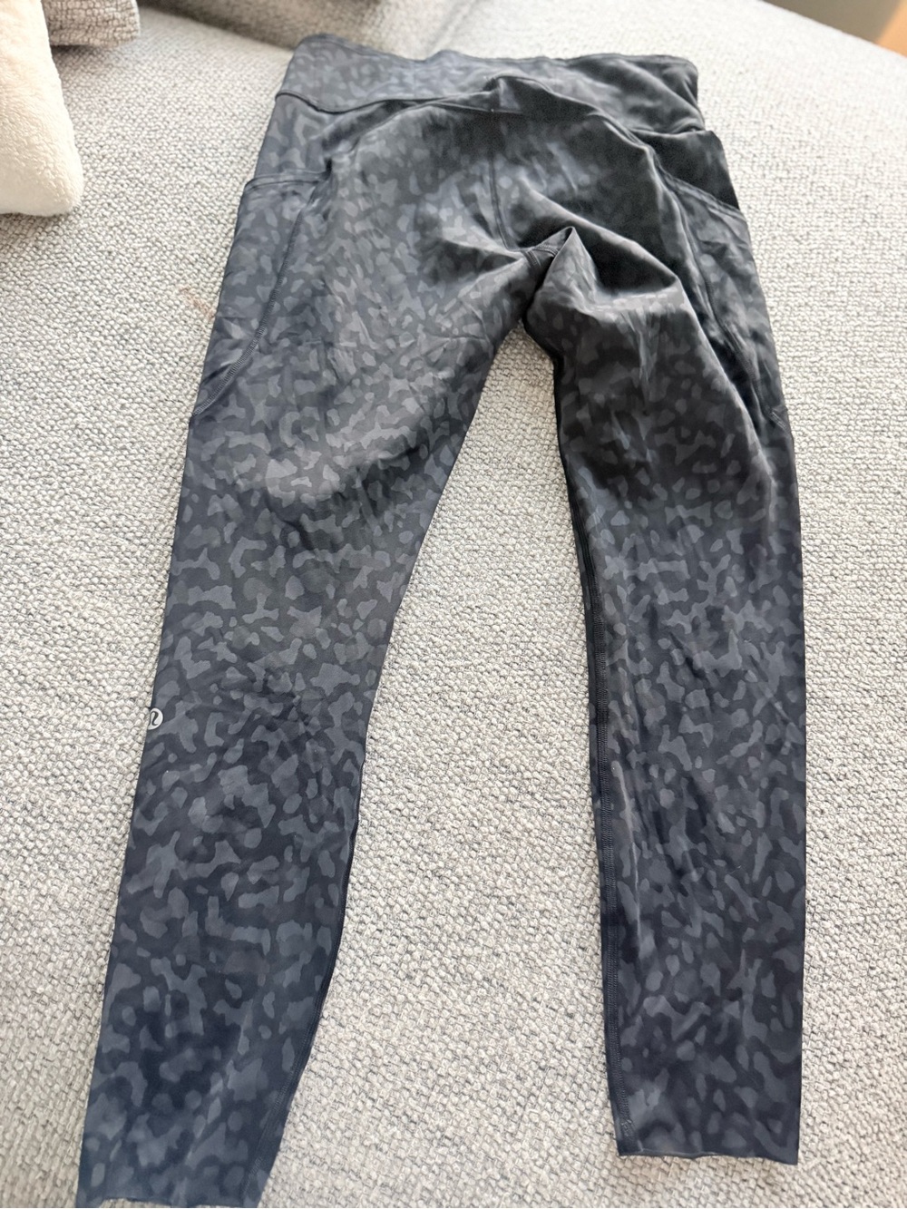 lululemon athletica Black Tonal Animal-Print High-Waist Leggings